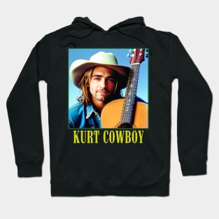 Grunge Cowboy Musician With Acoustic Guitar Hoodie